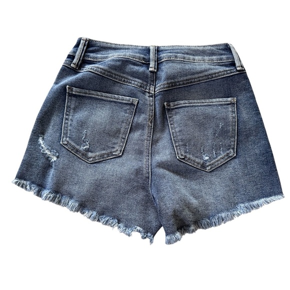 Women’s Happily Grey Super High Ride Wedge Jean Shorts Size 0/24 - Picture 2 of 6